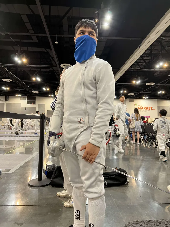 Fencing pose